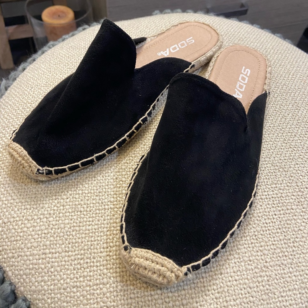 Soda Espadrille Mule Flats 5.5